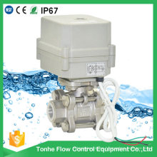 3 piezas de alta presión de acero inoxidable de control de agua de la bola de la válvula eléctrica motorizada